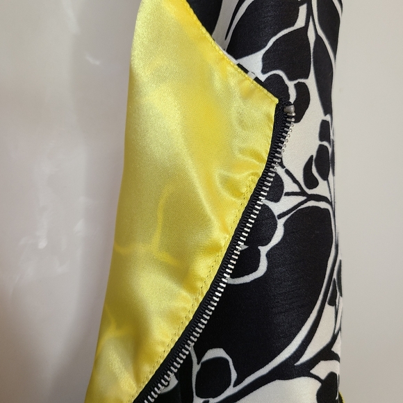 The Limited Black Floral Dress, Yellow Belt, 4 - Picture 4 of 10